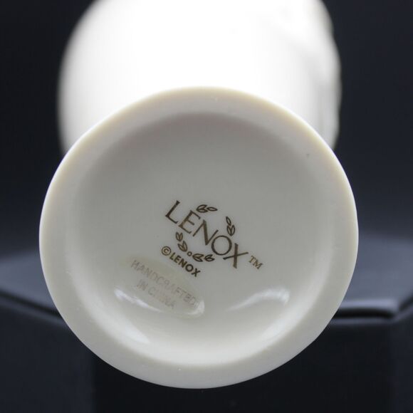 Vintage Lenox Rose Bud Vase Ivory Porcelain Embossed Rose 24k Gold Trim USA 80s - Picture 4 of 5